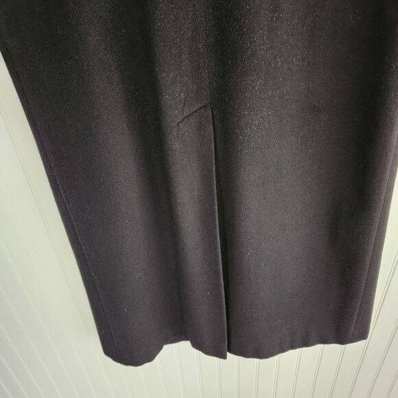 KRISTEN BLAKE Vintage Black Wool Cashmere Blend Essential Trench Coat size 10 - Picture 6 of 9